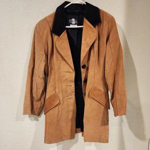 Genuine Pig Split Leather Coat Size Small